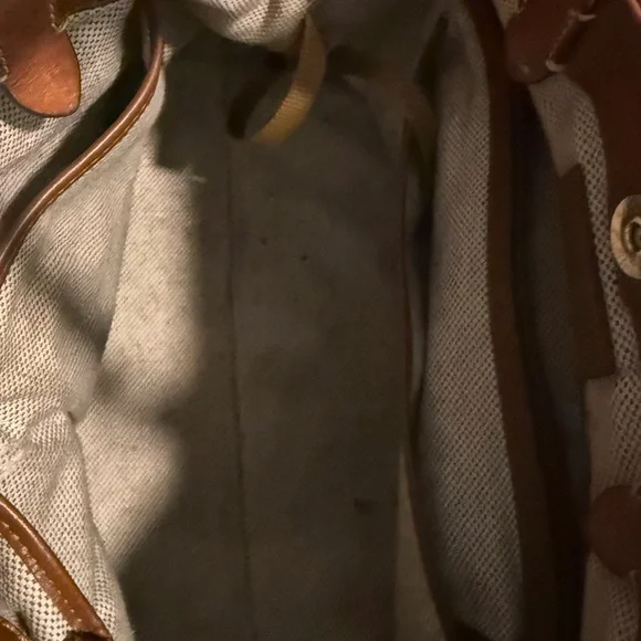 Dooney & Bourke Pebble Grain Satchel Bag in Smooth Brown Leather, Gold Accents - Picture 10 of 13